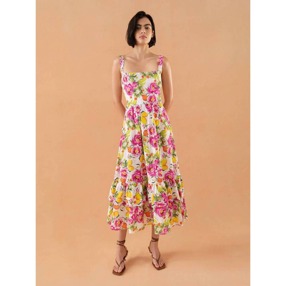 NEW BORGO DE NOR daniela midi dress in yellow